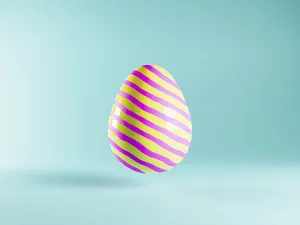 Easter Decoration Ideas Drucke: Colourful Easter egg with lines pattern