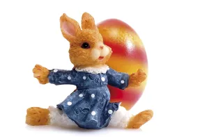 Easter Bunny Drucke: Small Easter bunny next to a painted Easter egg