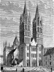 Western European Historical Landmarks Drucke: Cathedral of St. Stephen in Caen