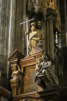 Historic City Center Austria Drucke: Cathedral, St. Stephen's Cathedral