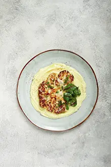 Cauliflower Nutrition Facts Drucke: Cauliflower steak, with mashed potatoes