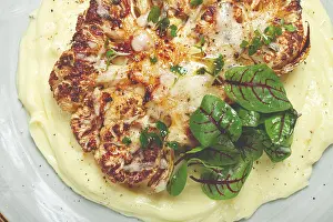 Cauliflower Nutrition Facts Drucke: Cauliflower steak, with mashed potatoes