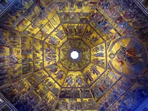 Uninhabited Religious Building Drucke: Ceiling in cathedral
