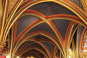 High Gothic Period Architecture Drucke: Ceiling construction, lower chapel or Chapelle Basse