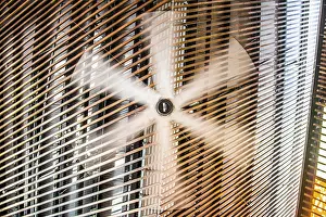 Deserted Heat Wave Scene Drucke: Ceiling fan rotating, movement, ventilation