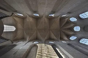 Drucke von Dachgewölbe der Barfußerkirche, 13. Jahrhundert, vereinfachte Rekonstruktion nach dem Zweiten Weltkrieg, Augsburg, Bayern, Deutschland Dachgewölbe der Barferkirche, 13 Augsburg Drucke: Dachgewölbe der Barfußerkirche