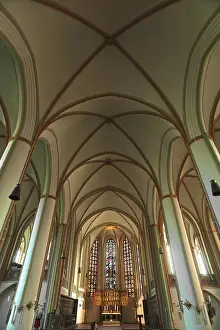Uninhabited Church Interiors Drucke: Ceiling vault with chancel of St