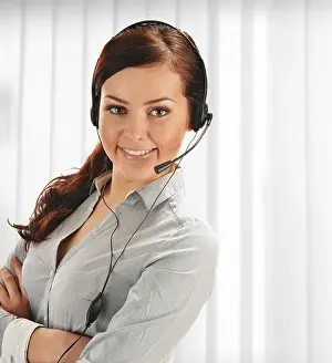 Customer Service Representative Drucke: Call center operator. Customer support. Help desk
