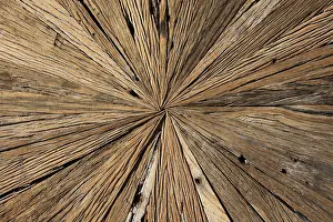 Weathered Wood Grain Drucke: Centre of an old table top