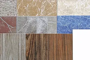Ceramic Tile Patterns Drucke: Ceramic tiles in various patterns and earth colors