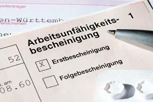 Blister Packaging Drucke: Certificate of incapacity for work