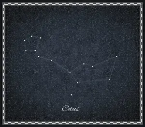 Starry Night Sky Drucke: Cetus star constellation, Night sky