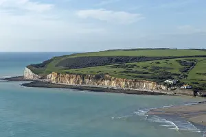 South Downs England Drucke: Chalk cliffs at Cuckmere Haven