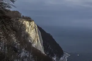 Rügen Island Landscape Drucke: Chalk cliffs in winter, Jasmund peninsula