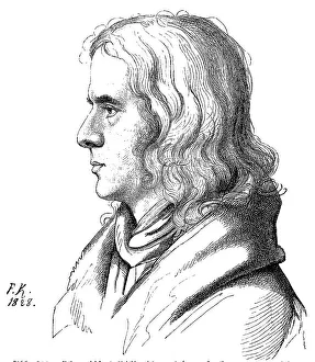 German Literature Authors Drucke: Chamisso's portrait from 1828