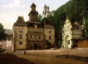 Deserted Chapel Scene Drucke: Chapel square, around 1890, Betharram