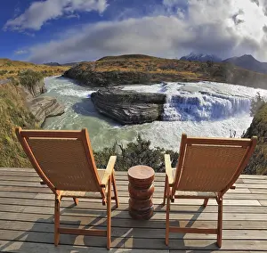 River Landscape Photography Drucke: Charming lookout for two