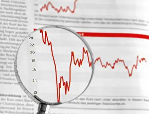 Stock Chart Analysis Drucke: Chart under a magnifier