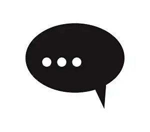 Symbolic Picture Concept Drucke: Chat icon illustrated in vector on white background