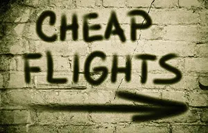 Symbolic Flight Image Drucke: Cheap Flights Concept