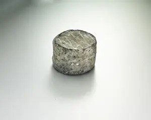 Dairy Product Photography Drucke: Cheese on a light background, studio shot