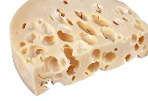 Dairy Product Nutrition Drucke: Cheese slice with clipping path