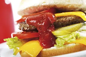 Studio Background Cuisine Drucke: Cheeseburger