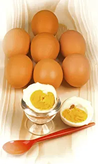 Empty Plate Food Still Life Drucke: Chicken eggs, breakfast eggs, cooked