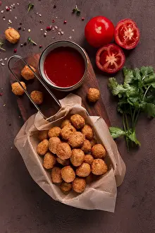 Deep Fried Chicken Nuggets Drucke: Chicken popcorn, deep fried, nuggets