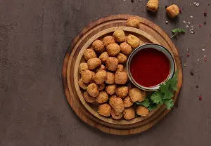 Deep Fried Chicken Nuggets Drucke: Chicken popcorn, deep fried, nuggets