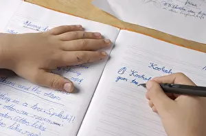 Primary School Homework Drucke: Child is doing his homework