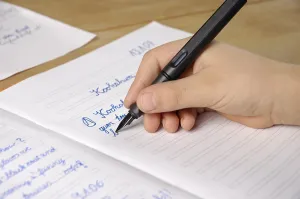 Primary School Homework Drucke: Child is doing his homework