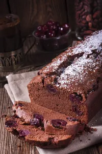 Baked Goods Images Drucke: Chocolate cake with cherries