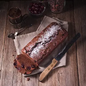Chocolate Cake With Cherries Drucke: Chocolate cake with cherries