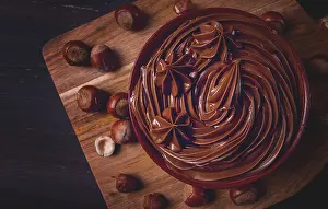 Chocolate Mousse Drucke: Chocolate nut paste, mousse, pasta