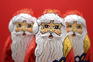 Chocolate Santa Claus Drucke: Three chocolate Santas