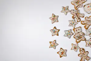 Christmas Background Image Drucke: Christmas, background, with biscuits