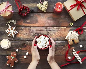Christmas Background Drucke: Christmas background with decorations
