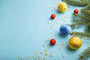 New Year Decorations Drucke: Christmas or New Year composition