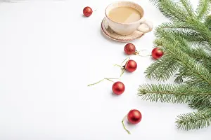 Festive Tableware Setup Drucke: Christmas or New Year composition
