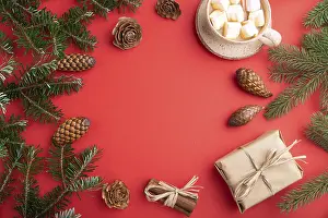 New Year Decorations Drucke: Christmas or New Year frame composition