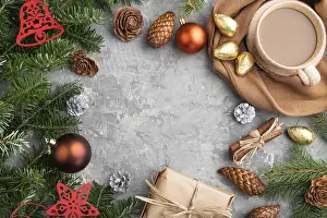 New Year Celebration Image Drucke: Christmas or New Year frame composition