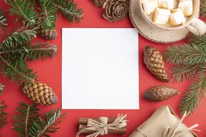 Coffee And Cinnamon Decoration Drucke: Christmas or New Year frame composition