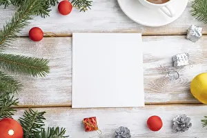 New Year Template Drucke: Christmas or New Year frame composition