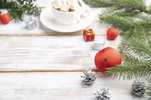 New Year Decorations Drucke: Christmas or New Year frame composition