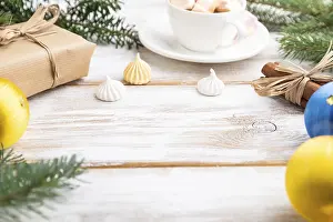 Christmas Ornaments Drucke: Christmas or New Year frame composition