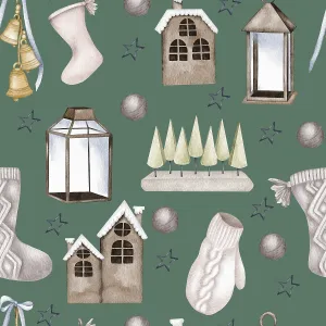 Christmas Seamless Pattern Drucke: Christmas seamless pattern. lights