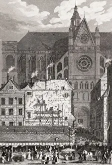 Gerahmter Druck : Die Kirche von Saint-Eustace in Paris