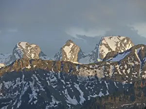 Alps Switzerland Drucke: Churfirsten, Churfirst, mountain