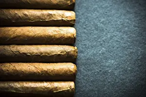Deserted Abbey Building Drucke: Cigars border background with copy space